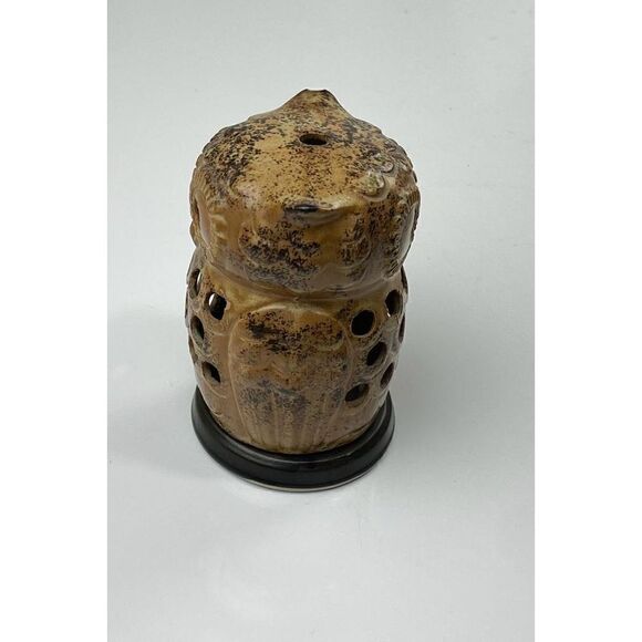 Vintage Stoneware Pottery Owl Tea Light Votive Candle Incense Holder Mid Century - Picture 2 of 9